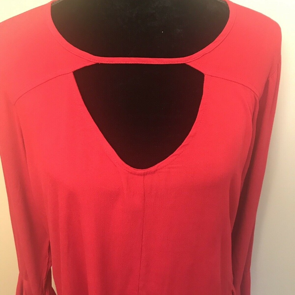 NWT Mossimo Women's  Red Peasant Blouse - Picture 4 of 7